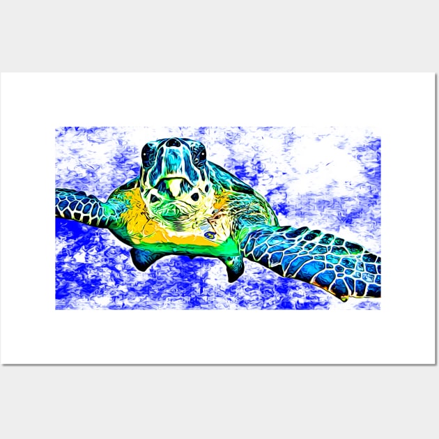 Cartoon Sea Turtle Wall Art by danieljanda